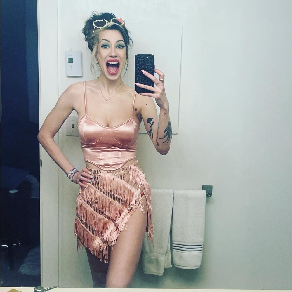 sexy baby pink corset top